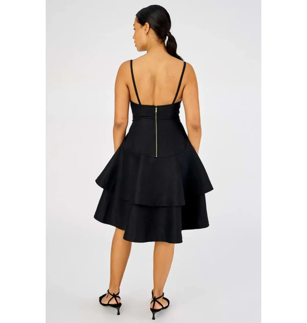 Oroton Tiered Bodice Dress Black Size AU 8 photo 4