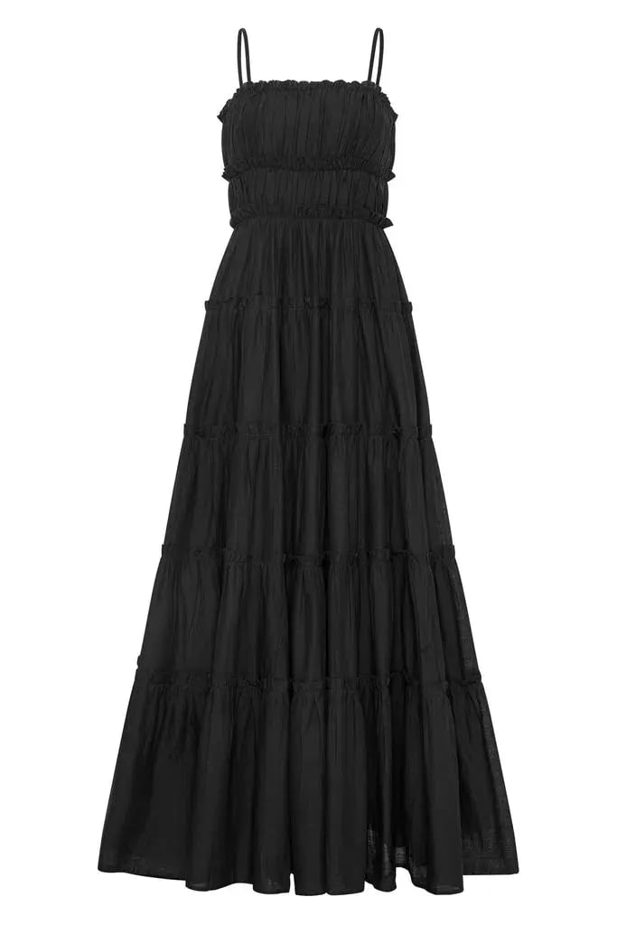 Aje Luna Tiered Maxi Dress Black Size 16 photo 4