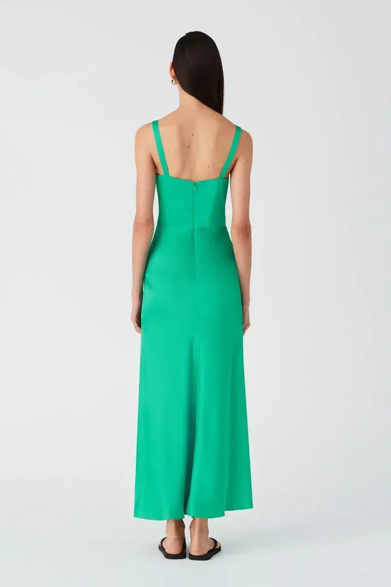 Misha Augustina Satin Maxi Dress Deep Mint Size Small/Au8 photo 2
