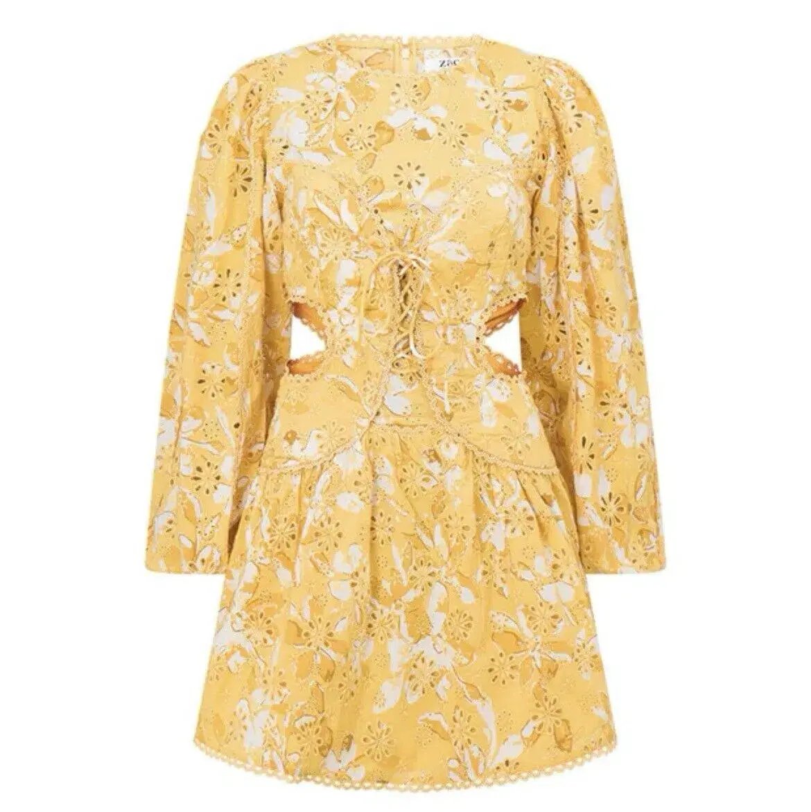 SABO Elysees Dress Yellow and White size XS photo 5