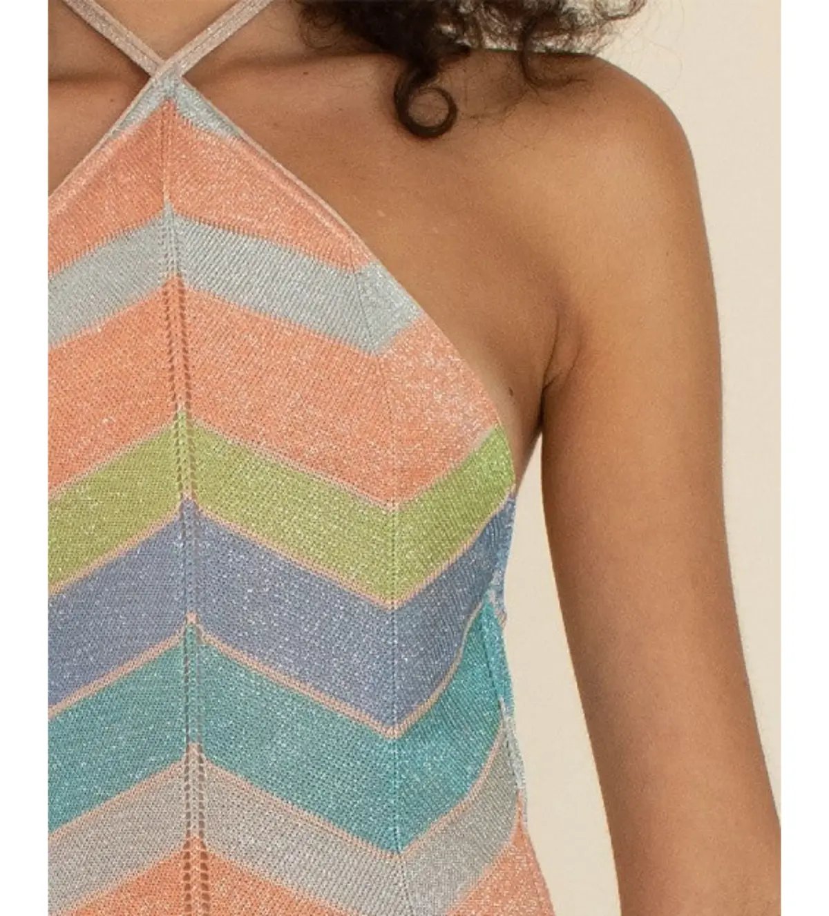 Suboo Solar Chevron Halter Maxi Dress Multi Size Small S/AU 8 photo 6