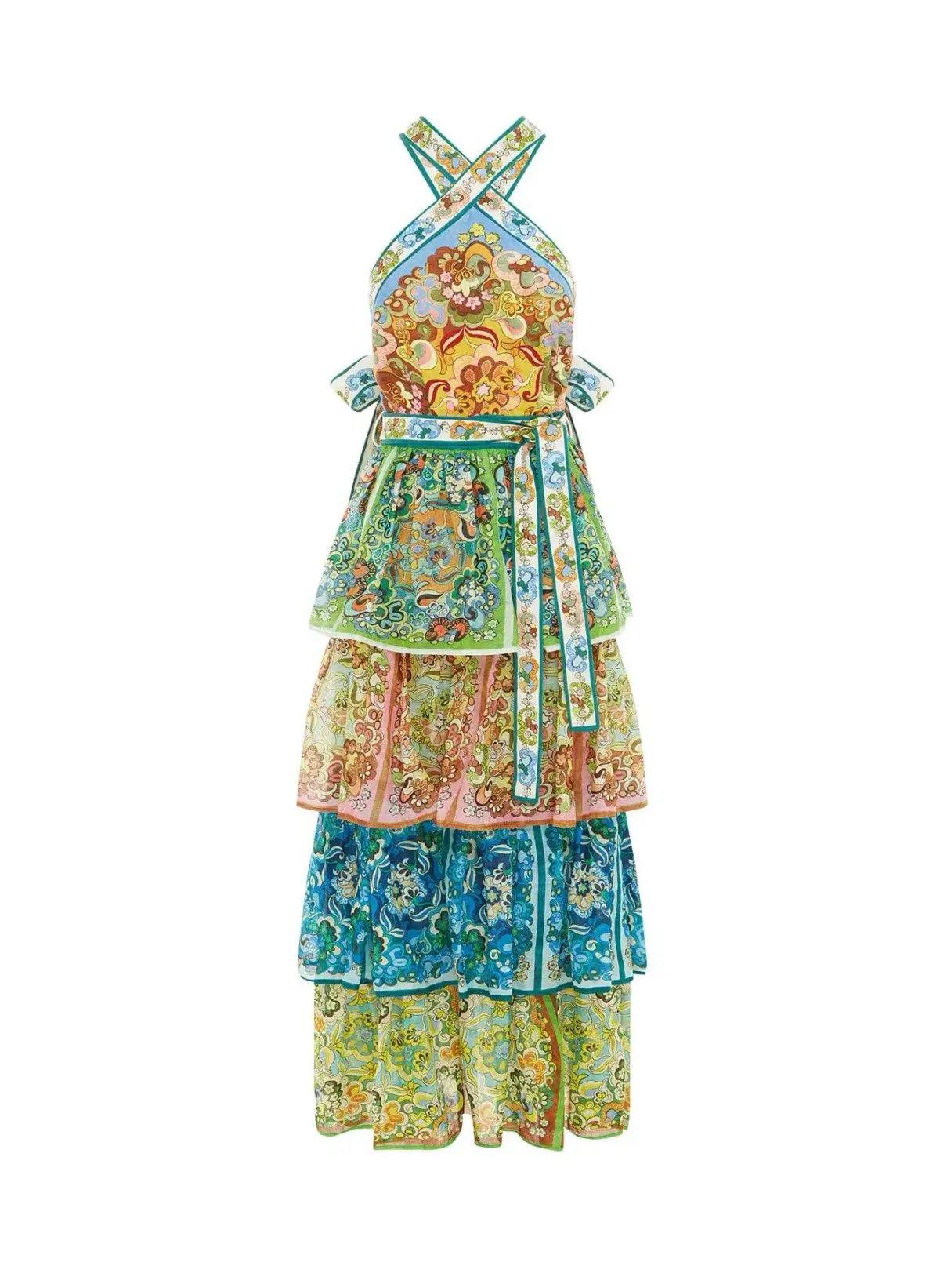 Alemais Dreamer Halter Tier Dress Multi Size 10 photo 3