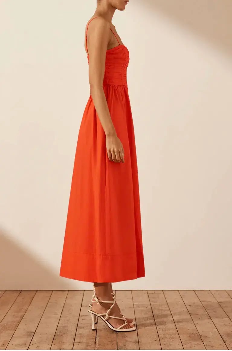 Shona Joy Kohala Ruched Panel Midi Dress in Hibiscus Size 8 photo 3