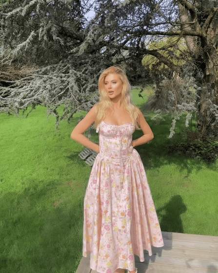 House of CB Adabella Meadow Print Halter Midi Sundress photo 4