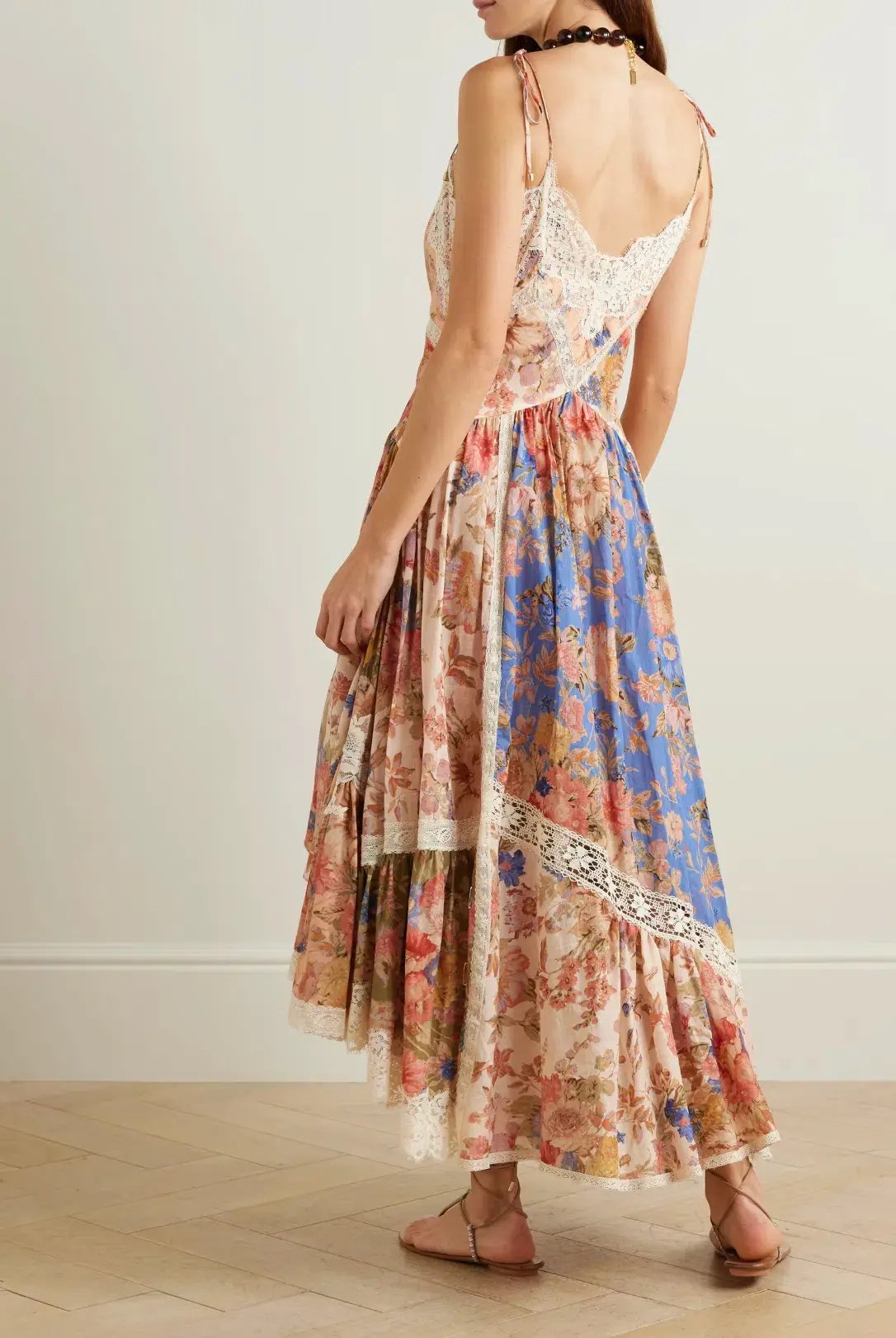Zimmermann August Asymmmetic Lace Midi Dress Print Size 3 / AU 14 photo 2