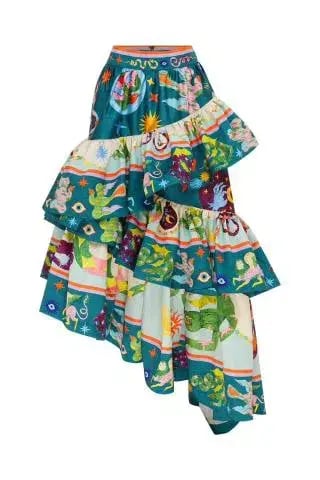 Alemais Guardian Tiered Ruffle Skirt Multi Size AU 12 photo 2