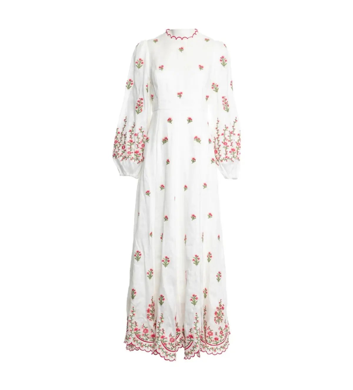 Zimmerman Poppy Floral Midi Dress in Pink Embroidery Size 1 / AU 10 photo 5