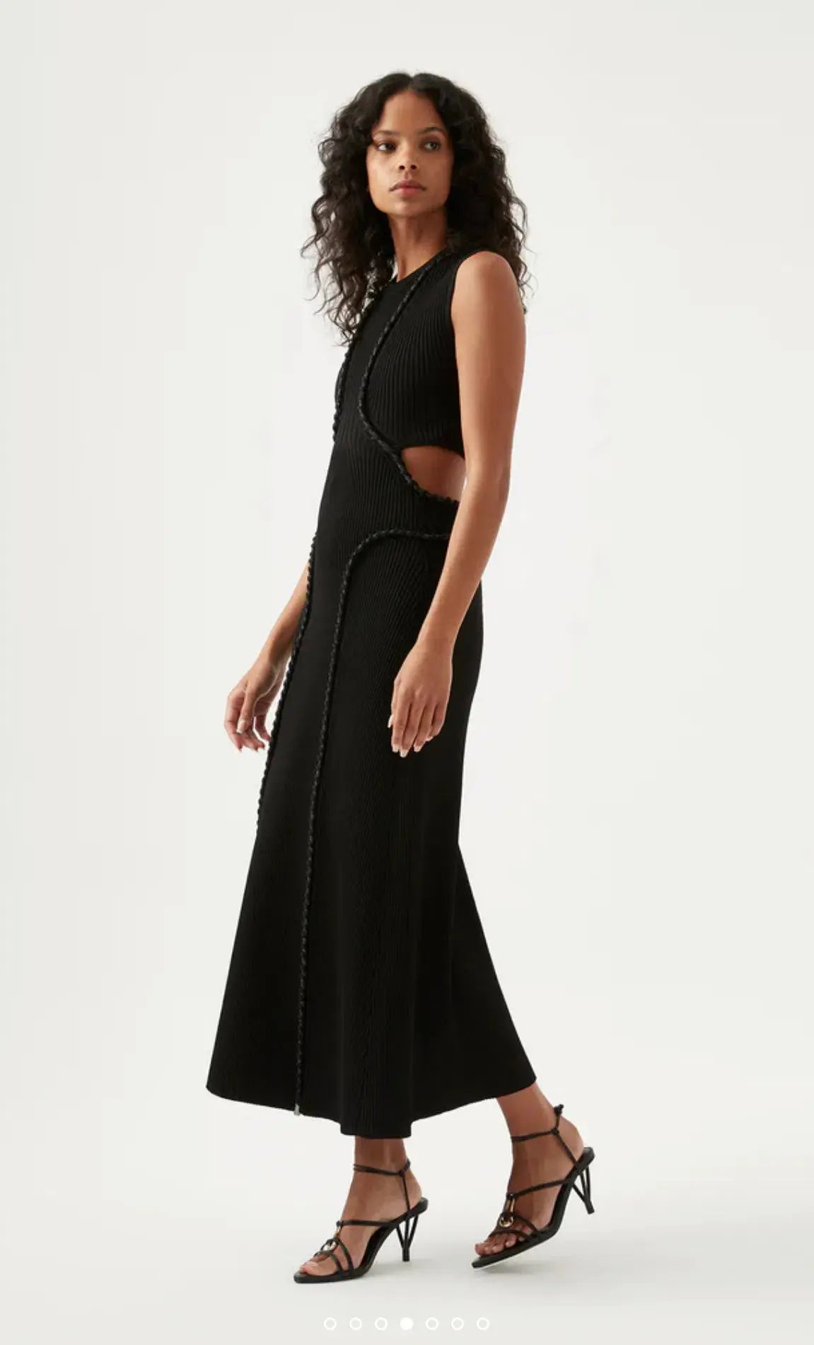 Aje Arp Cut Out Knit Midi Dress Black Size 6 photo 2