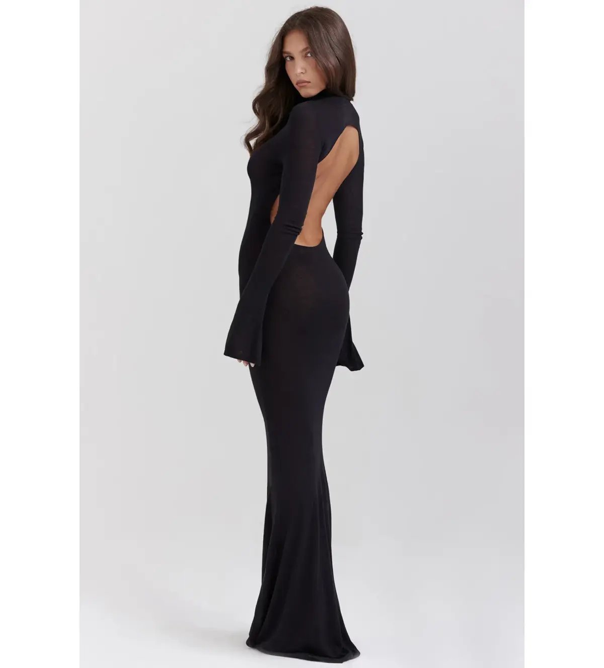 House of CB  Sancha Knit Maxi Dress in Black Size AU 8 photo 2