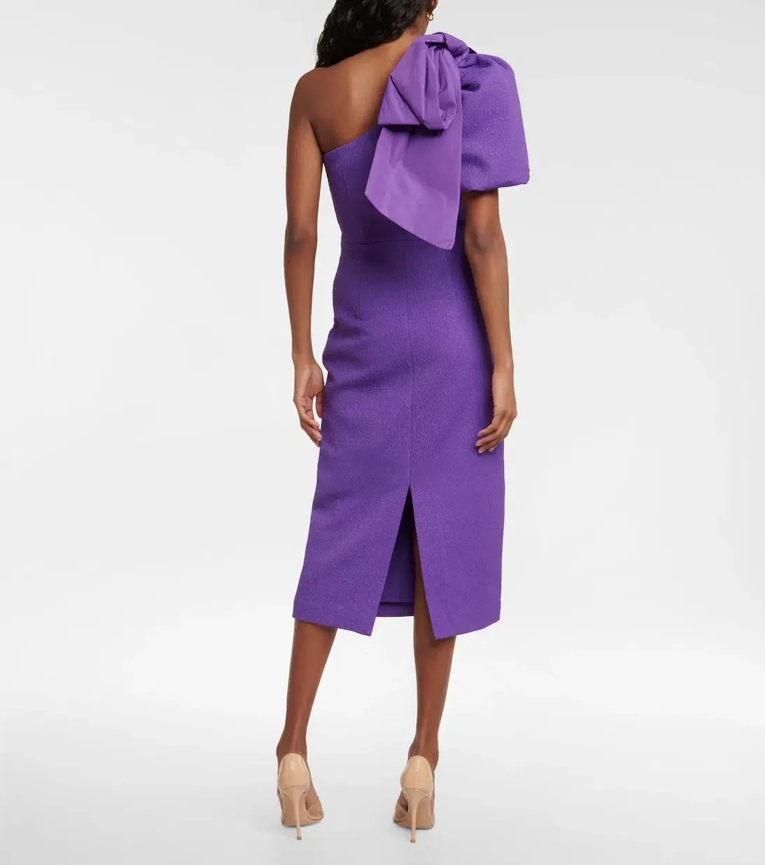 Rebecca Vallance Rumi One-shoulder Crêpe Midi Dress Purple Size 14 photo 2