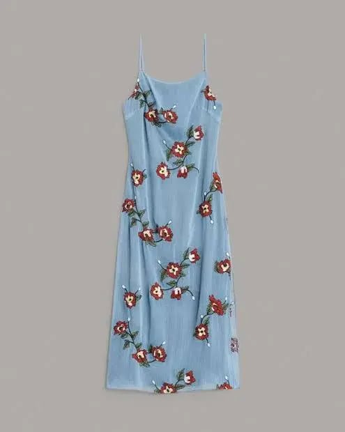 Rag & Bone Jolene Floral Slip Dress Blue Size AU 10 photo 5