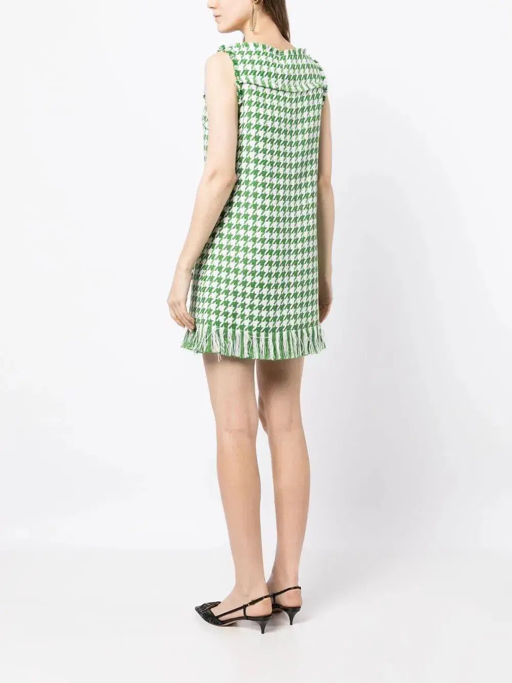 Leo Lin Blair Tweed Mini Dress in Emerald Size 8 photo 3