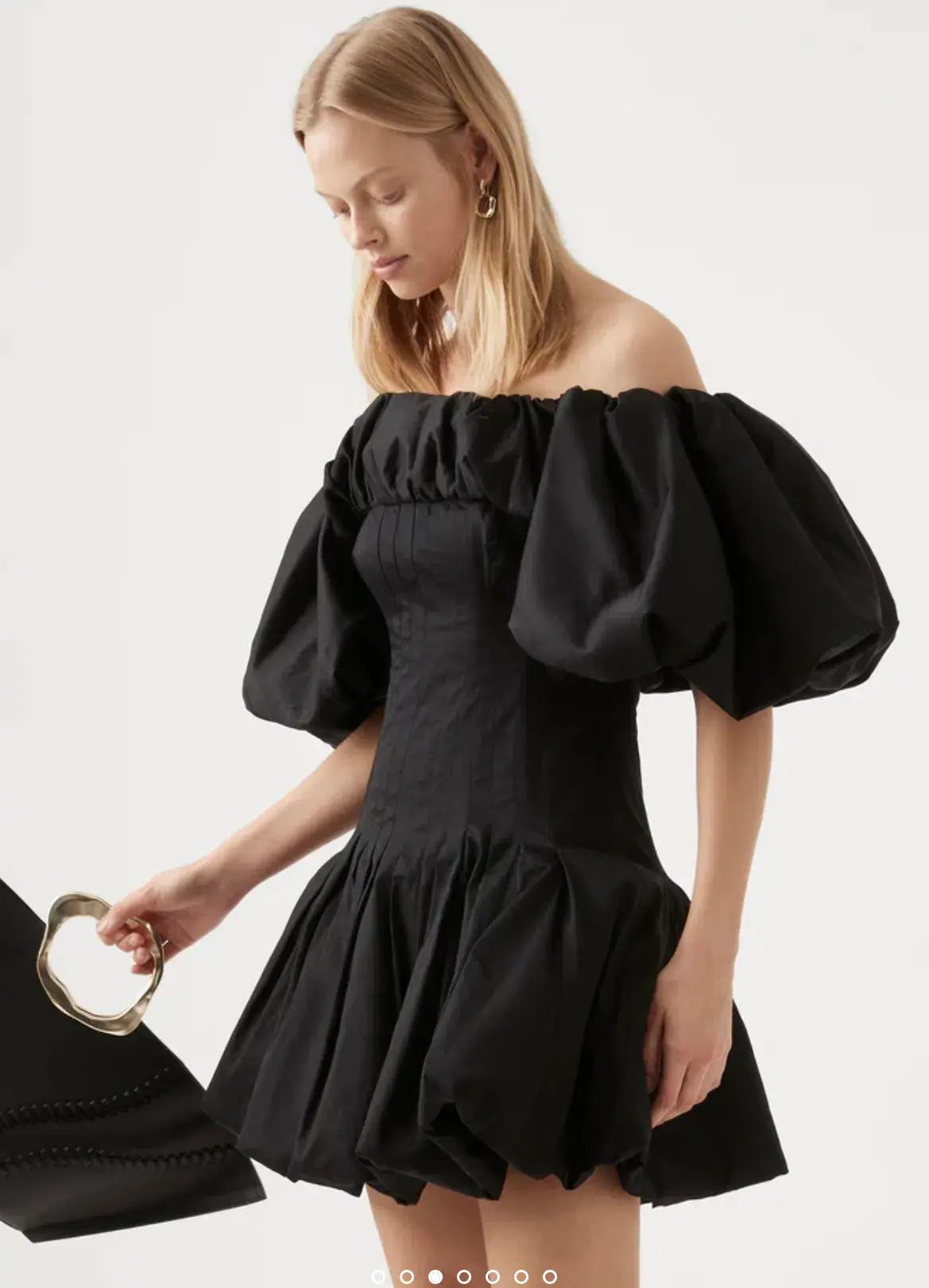 Aje Arles Off the Shoulder Mini Dress Black Size 6 photo 2