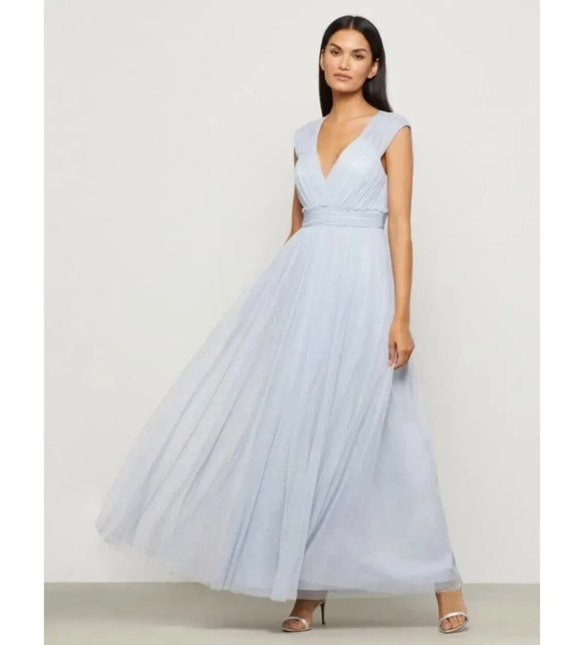 BCBGMAXAZRIA Women's V-Neck Evening Gown Blue Size AU 10 photo 2