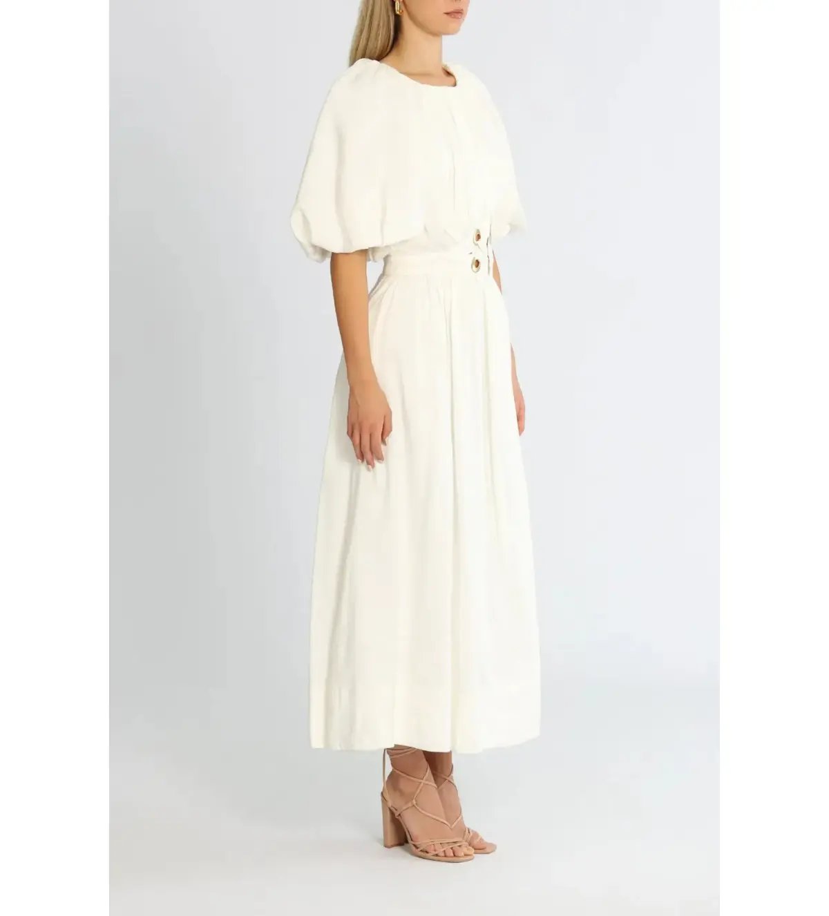 Aje Virtuous Asymmetrical Midi Dress in Ivory Size XXS / AU 4 photo 2
