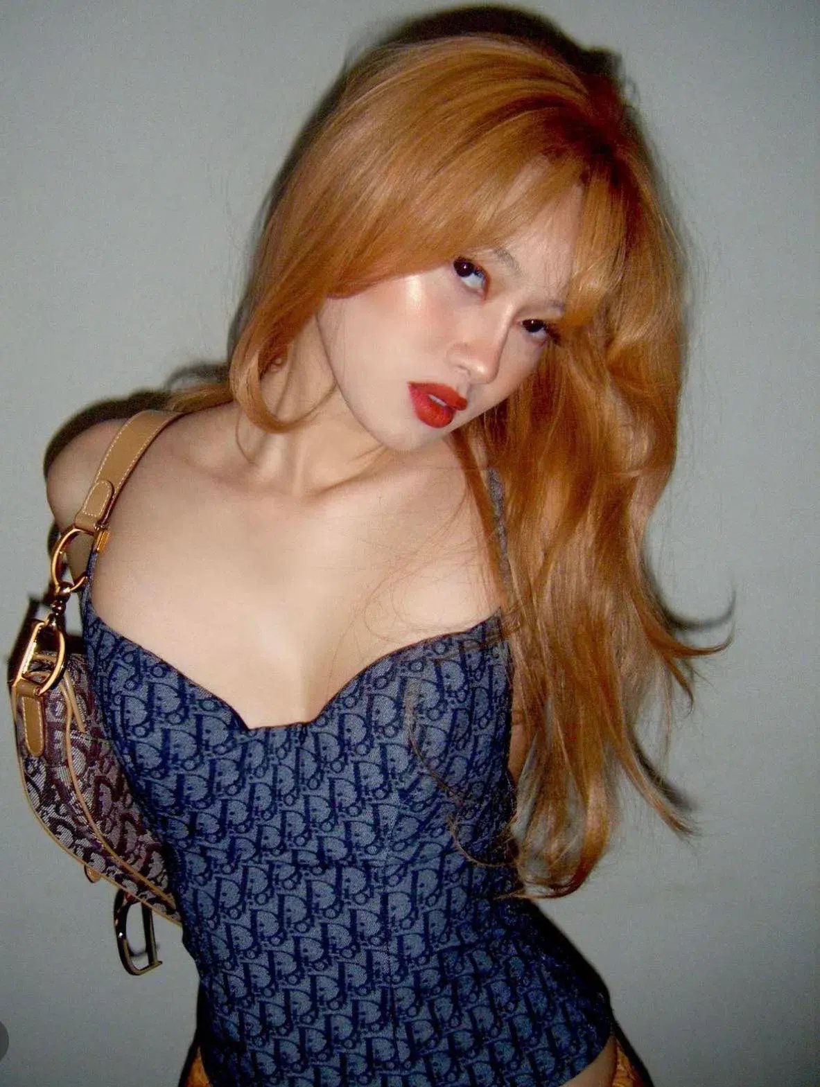 Vintage Dior Monogram Bustier Corset Navy Print Size 8 photo 2