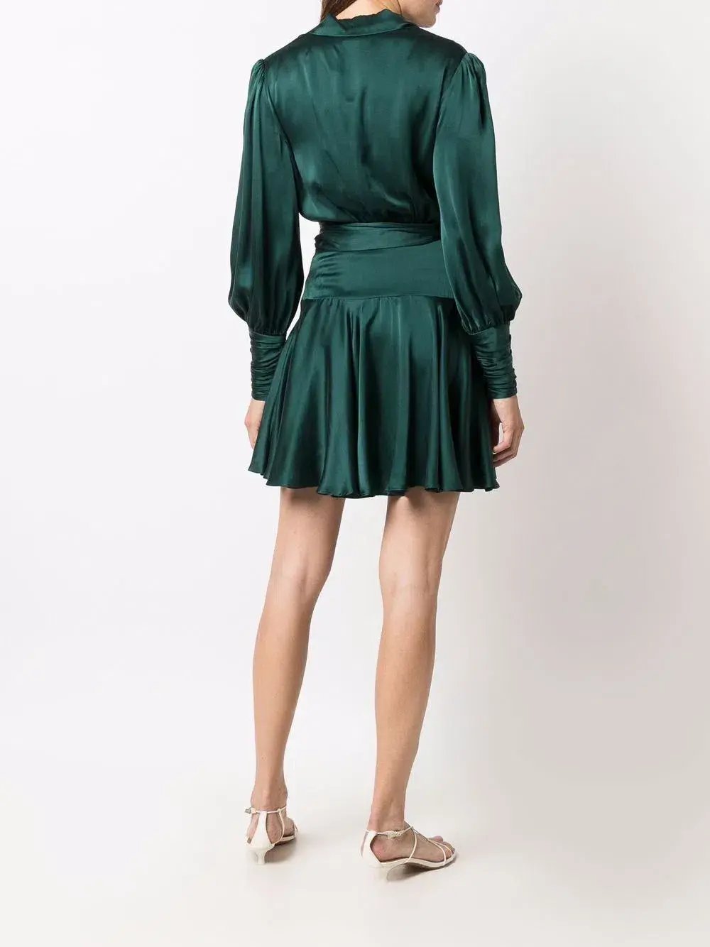 Zimmerman Silk Wrap Mini Dress Green Size 0/AU 8 photo 2