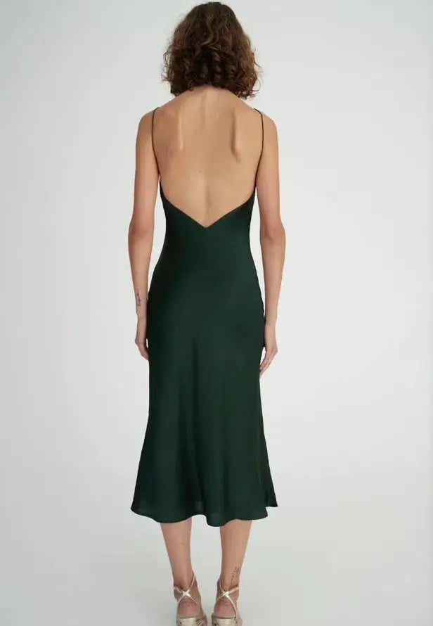 Hansen and Gretel Demi Silk Dress Green Size S photo 2
