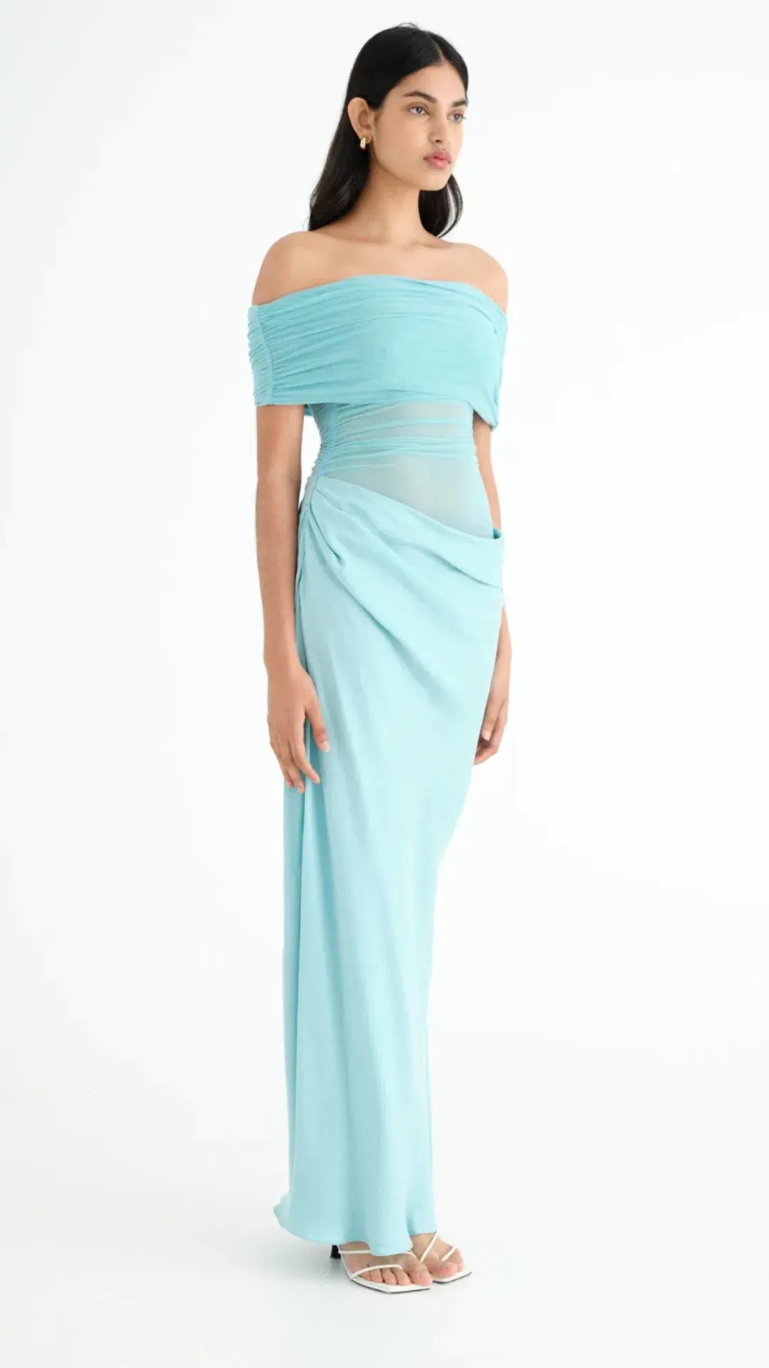Benni Nico Off Shoulder Maxi Dress  in Aquamarine Size AU  12 photo 2