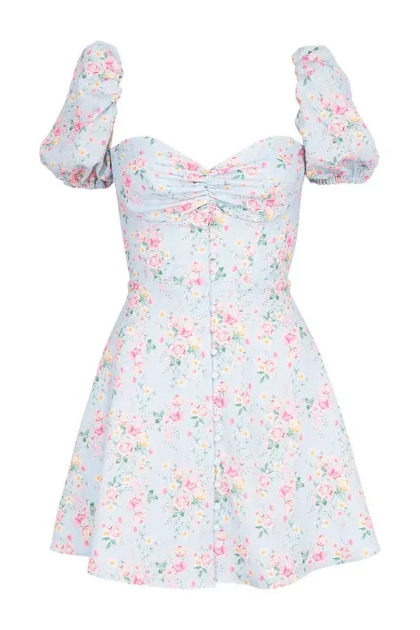 House Of CB Aria Mini Sundress Blue Floral Size S / Au 8 photo 6
