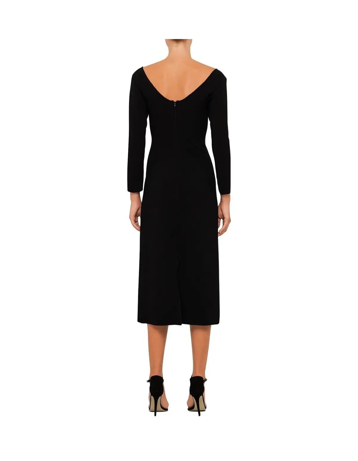 Christopher Esber Double Crepe Owl Shoulderless Sleeve Dress Black Size 8 photo 2