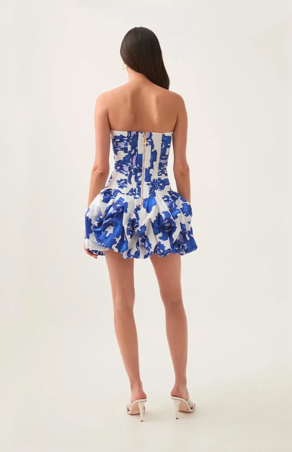 Aje Violette Bubble Hem Mini Dress Boldly Blooming Cobalt Size XS / AU 6 photo 3