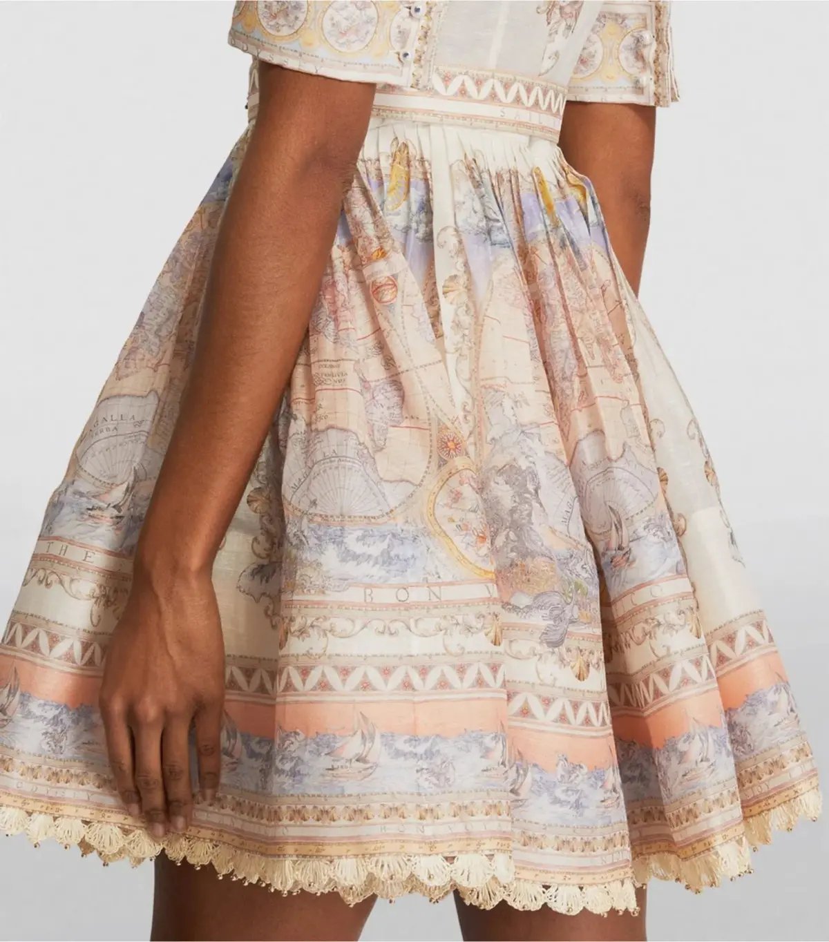 Zimmermann High Tide Mini Shirt Dress Odyssey Print Size 2 / AU 12 photo 3