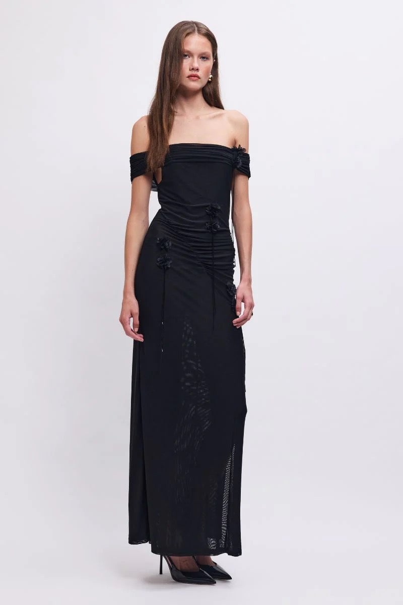 Suboo Sal Mesh Embellished Midi Dress - Black photo 3