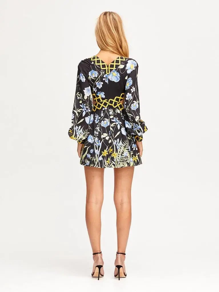 Seed Heritage Shirred Waist Mini Dress Floral Size 4 photo 5