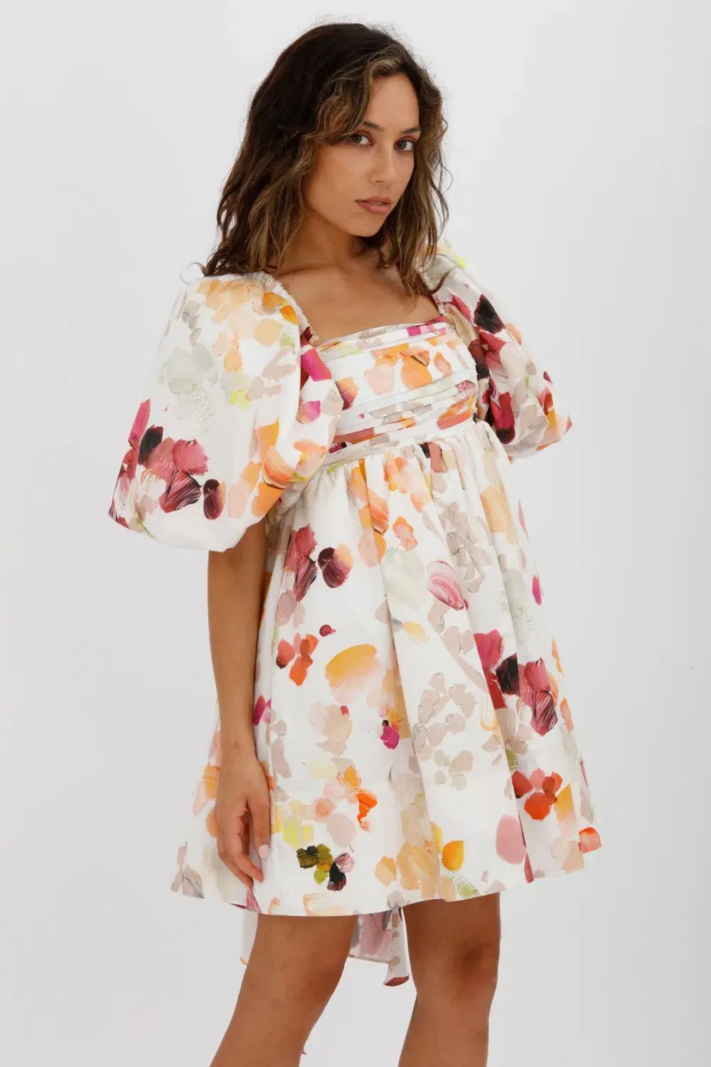 AJE Dassia Puff Sleeve Mini Dress Floral Print Size 10 photo 17