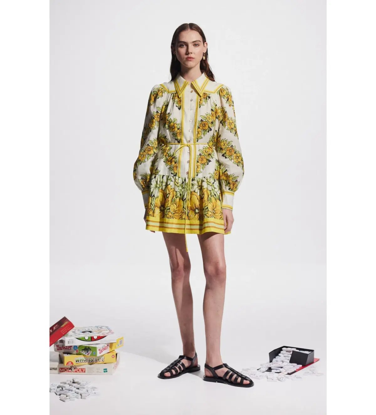 Alemais Gisela Mini Shirt Dress Floral Size 16 photo 2