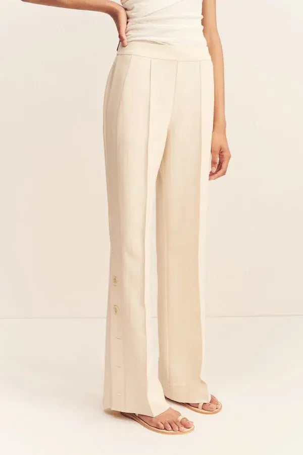 Shona Joy Irena Side Split Button Pant in Rice Size photo 2