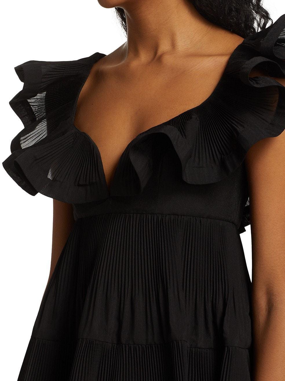 Zimmermann The Lovestruck pleated minidress Black Size 6 photo 7