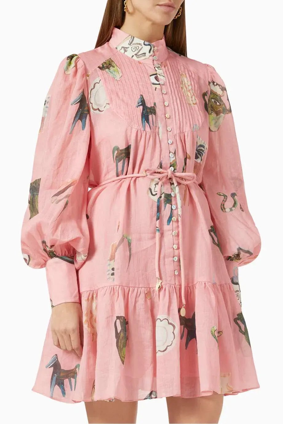 Alemais Cleo Smock Mini Dress Pink Size 8 AU photo 6