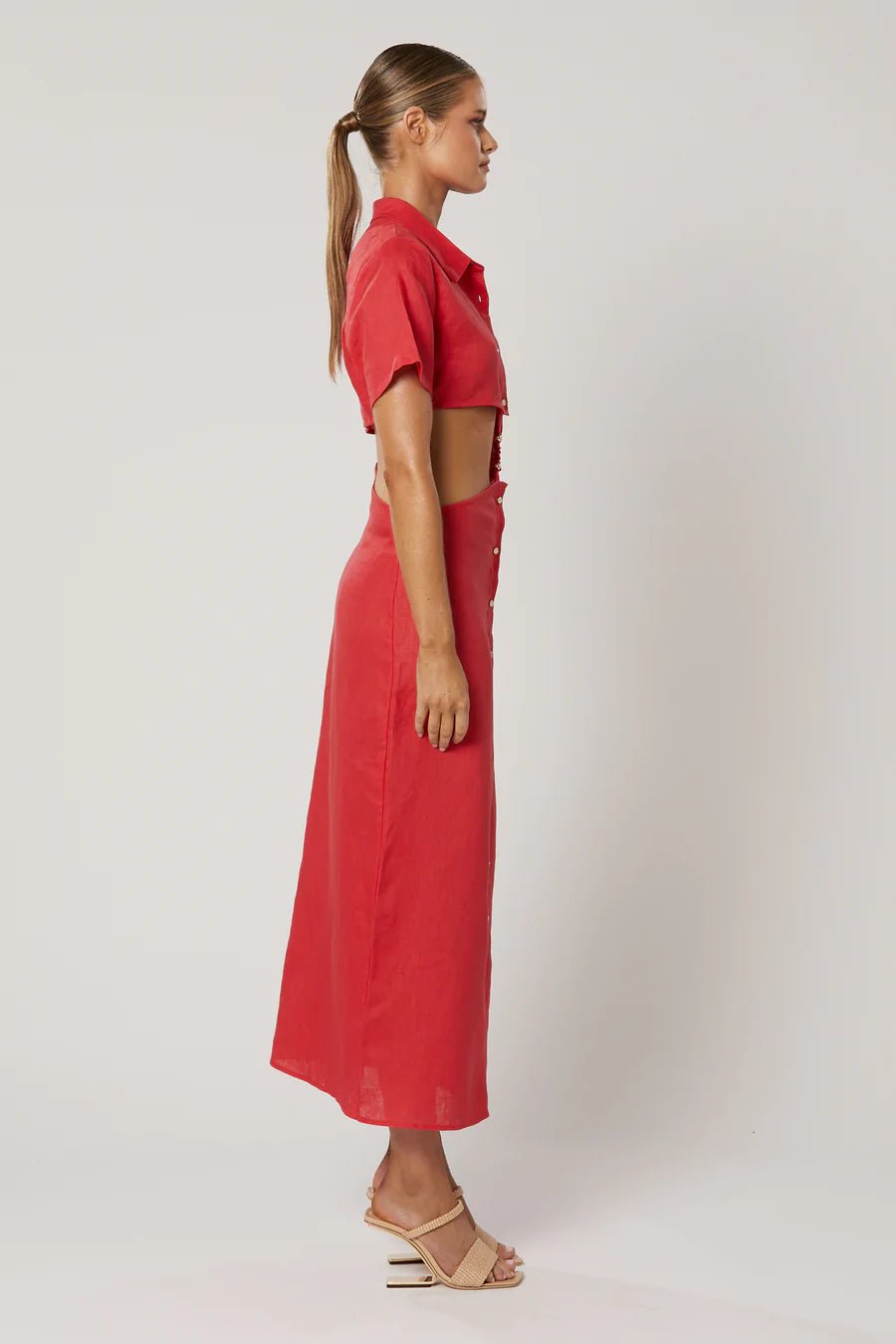 WINONA IMARA SIDE CUT DRESS - CRIMSON photo 4