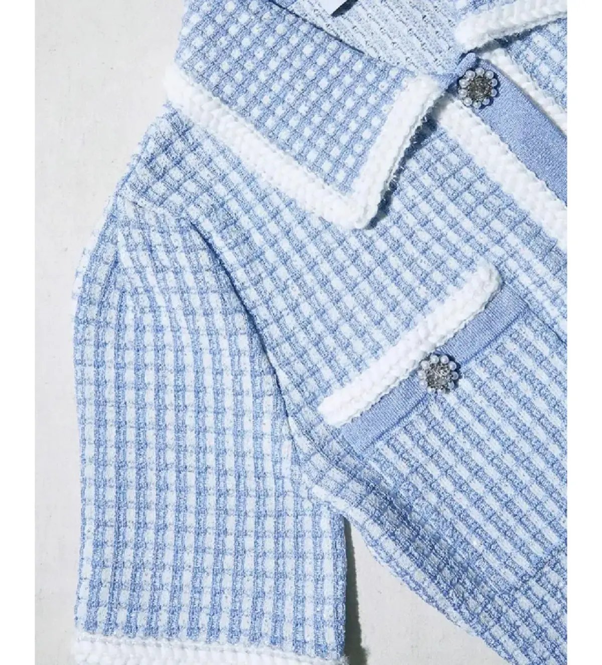 Self Portrait Blue Lurex Knitted Mini Dress Size M/AU 8 photo 5