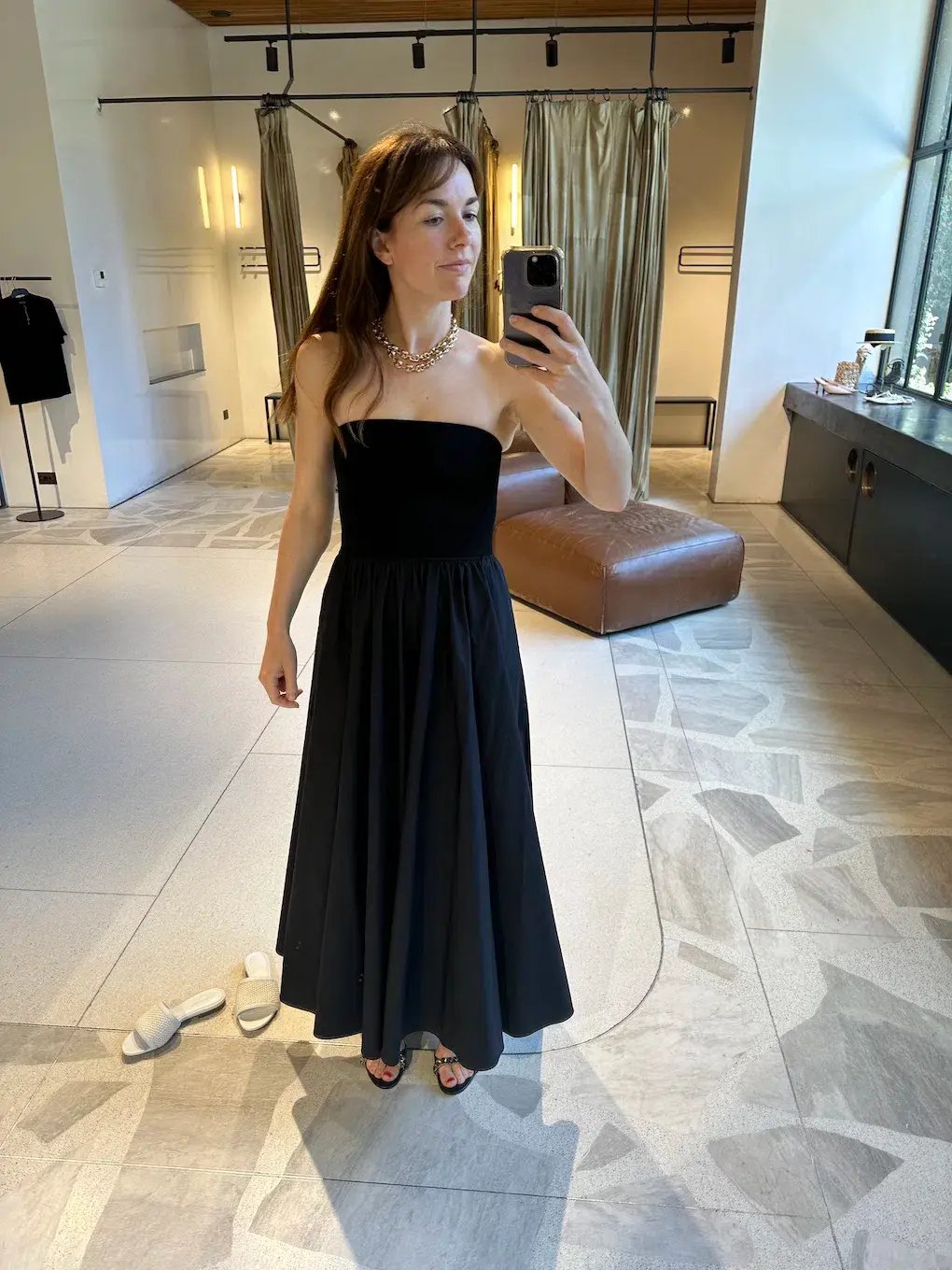 Scanlan Theodore Crepe Knit Cotton Strapless Dress Black Size 6 photo 3