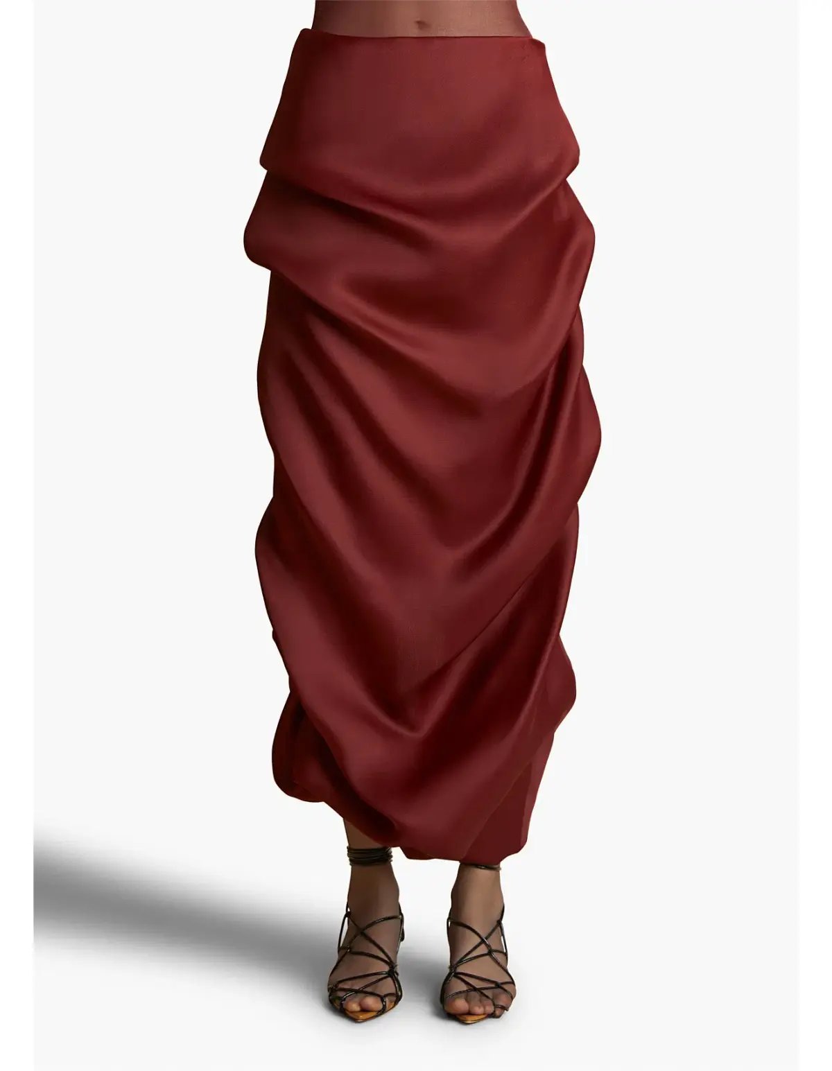 Khaite Olula Maxi Skirt in Oxblood Size 6/XS photo 5