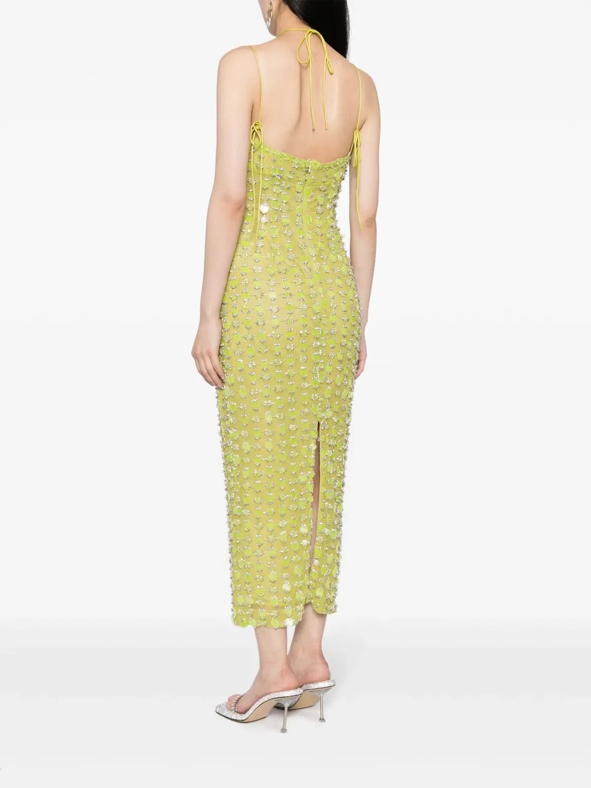 Rachel Gilbert Lucinda Midi Dress Lime with Crystals Size 3 / AU 12 photo 2