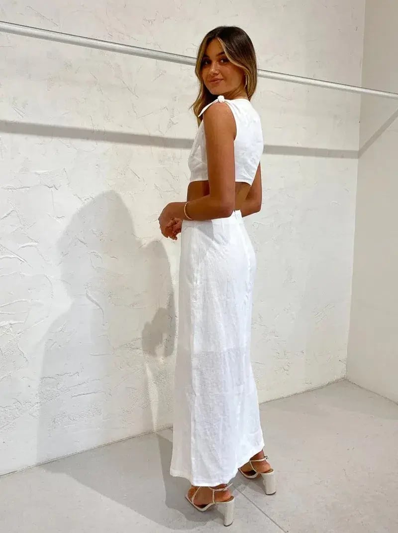 Sir The Label Ambroise Knot Dress White Size 8 photo 2