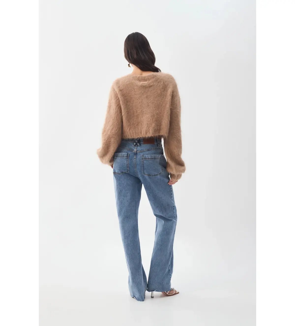 Aje Celine Fluffy Cardigan in Camel S / AU 8 photo 4