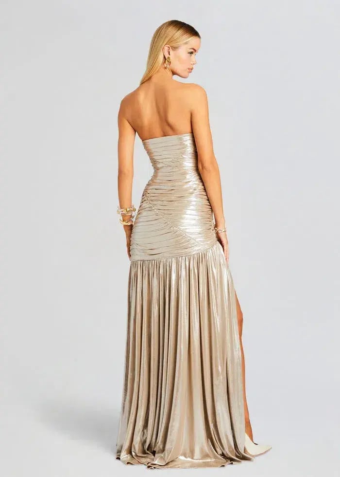 Retrofête Josie  Maxi Dress Gold Size S / Size 8 photo 4