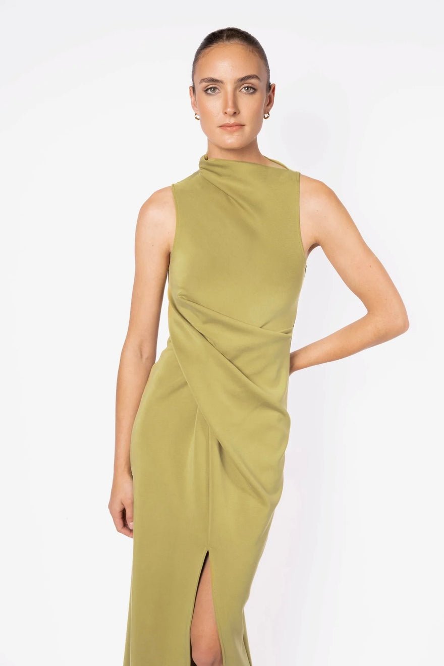 One Fell Swoop Sculpted Stretch Dress - Wasabi photo 4