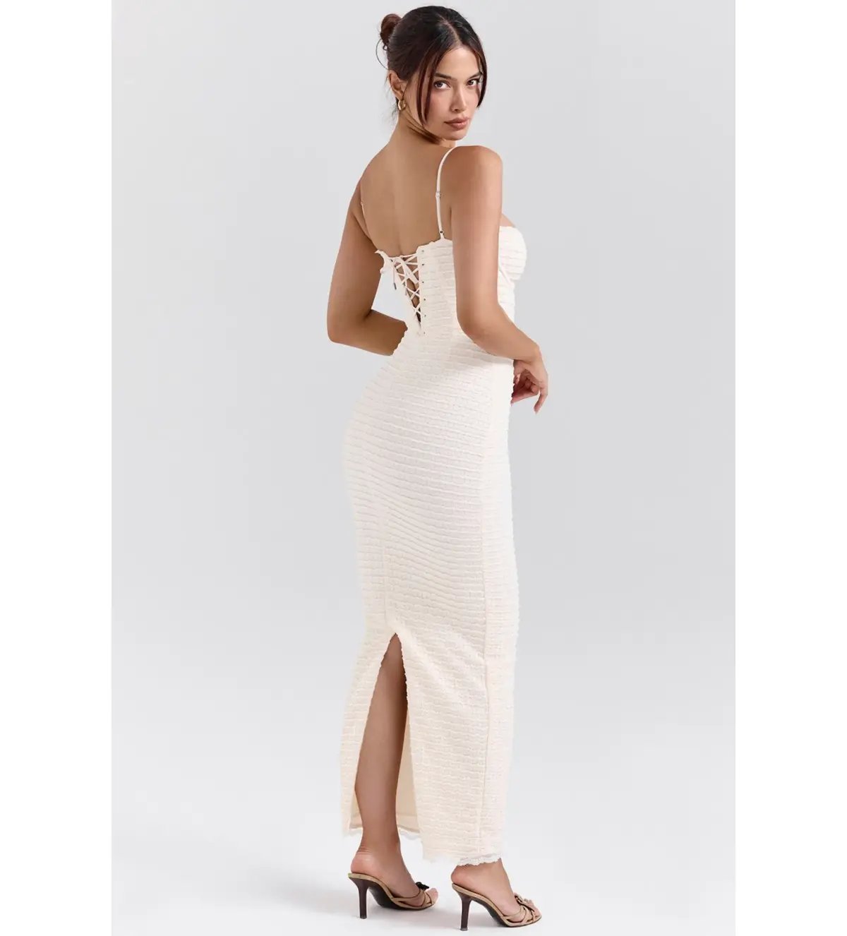 House of CB  Elinor Midi Dress Cream Tea Frill Size 8 photo 2