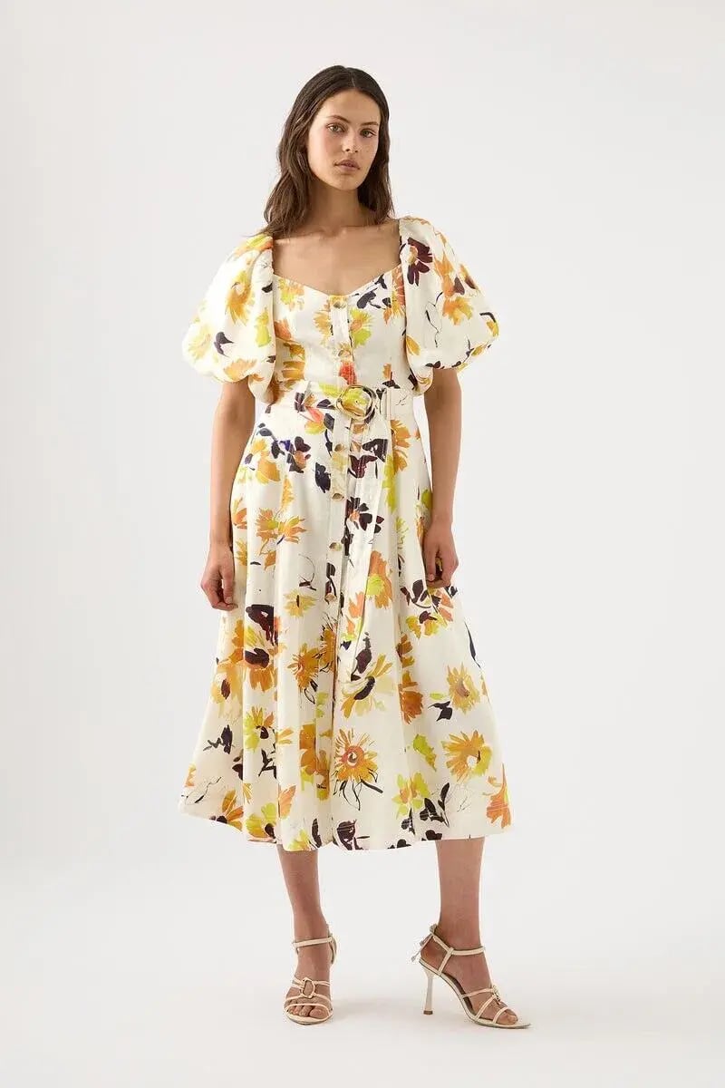Sheike Faded Floral Maxi Dress Ivory Floral Size AU 12 photo 26