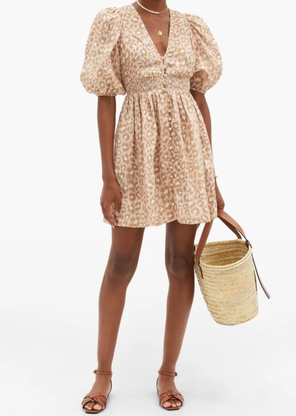 Zimmermann Carnaby Shirred Mini Dress Print Size 8 photo 2