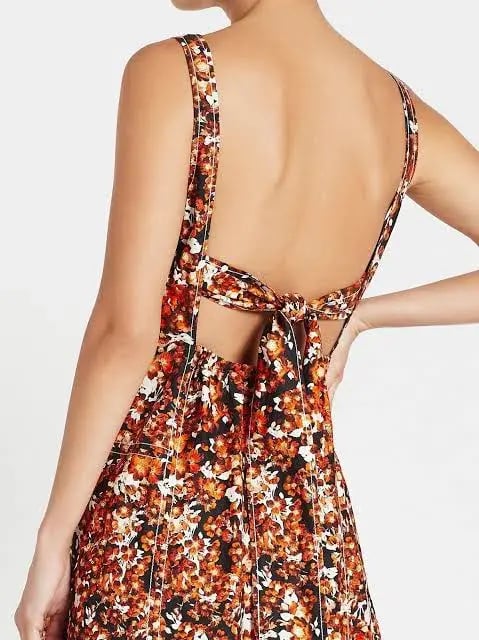 Camilla and Marc Asterid Midi Print Dress Orange Size AU 6 photo 5