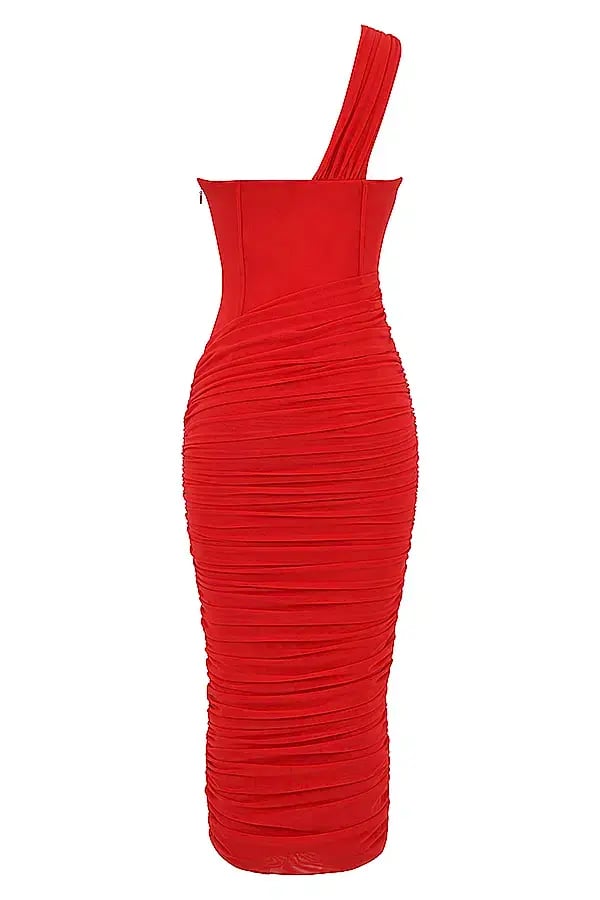 House of CB Valentina Midi Dress Red Size 6 photo 7