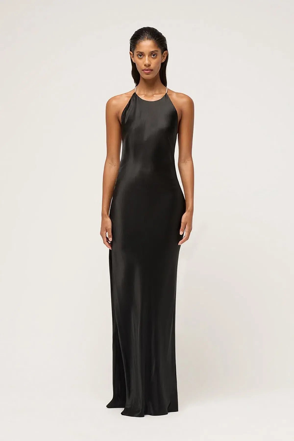 Michael Lo Sordo Crystalline Hudson Gown Black Size 8 photo 2