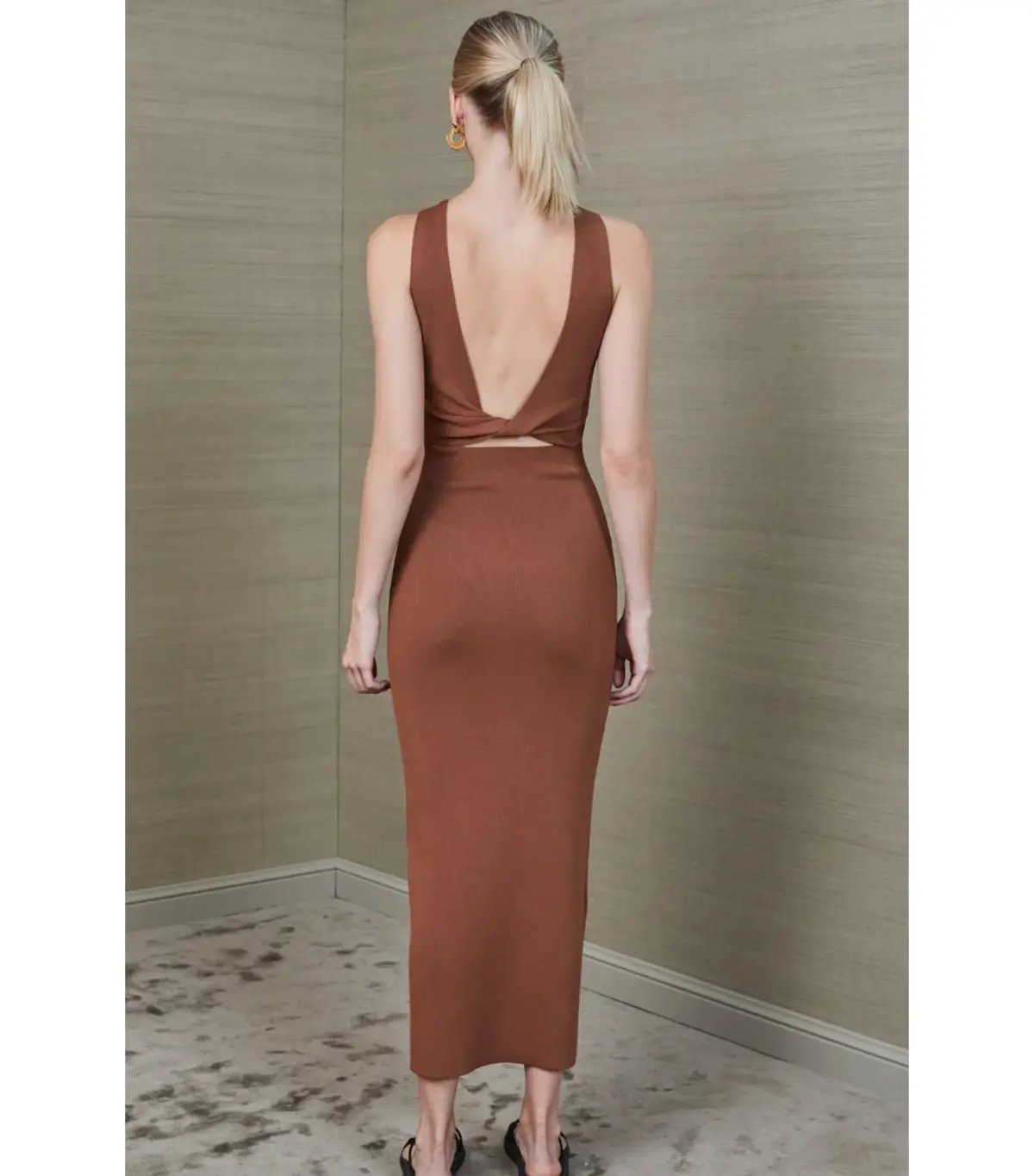 Bec & Bridge Sorbet Midi Dress in Chocolate Size AU 8 photo 3
